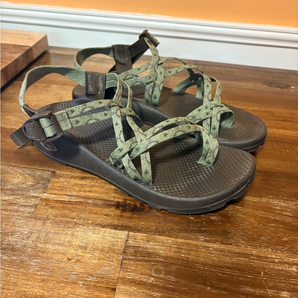 Chaco Green and Brown Women's Sandals - Picture 1 of 6